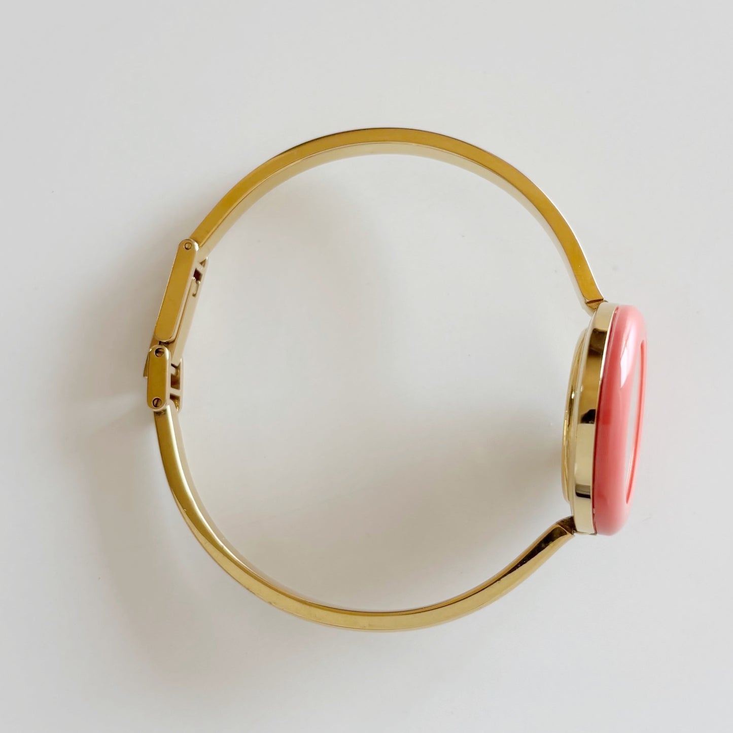 Gucci 1990s Interchangeable Bezel Gold Plated Bangle Watch with 12 bezels, case