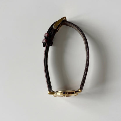 Yves Saint Laurent 1990s Round Dial Gold-Plated Watch