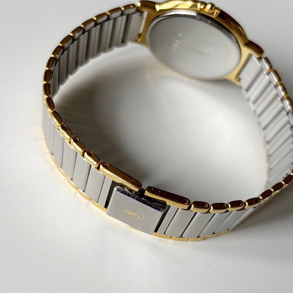 Yves Saint Laurent 1990s Large Round Dial Two Tone Gold Plated Watch (Large)