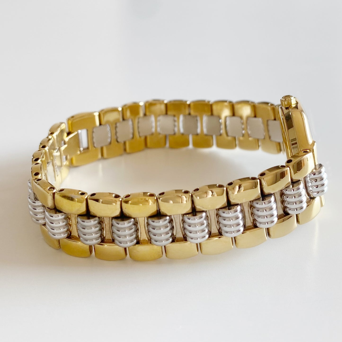 Dior 1990s Octagon Two Tone Gold Plated Watch