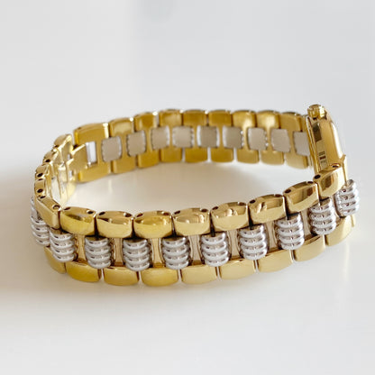 Dior 1990s Octagon Two Tone Gold Plated Watch