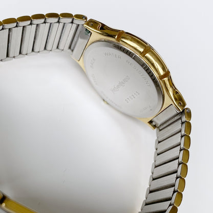 Yves Saint Laurent 1990s Date Two Tone Watch