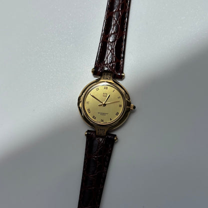 Givenchy 1990s Round Dial Gold Plated Watch