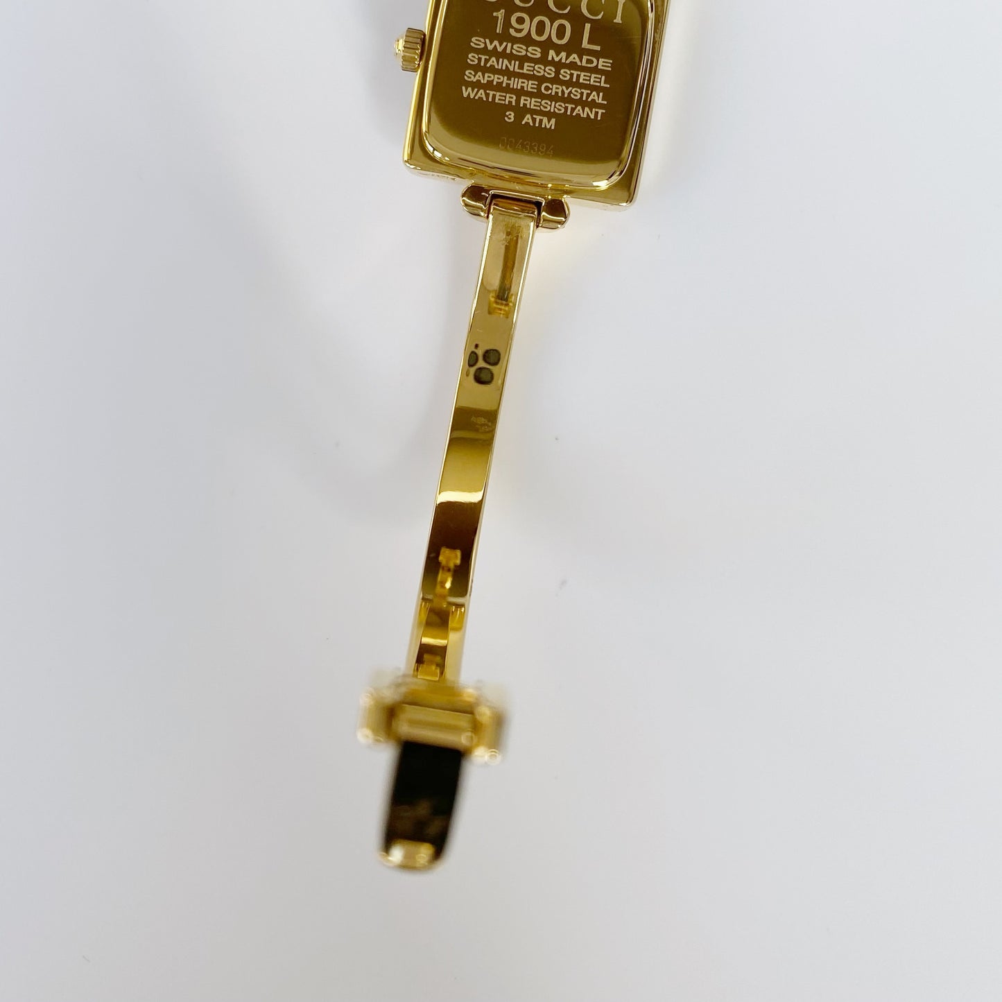 Gucci 1990s Square Dial Gold Plated Bangle Watch