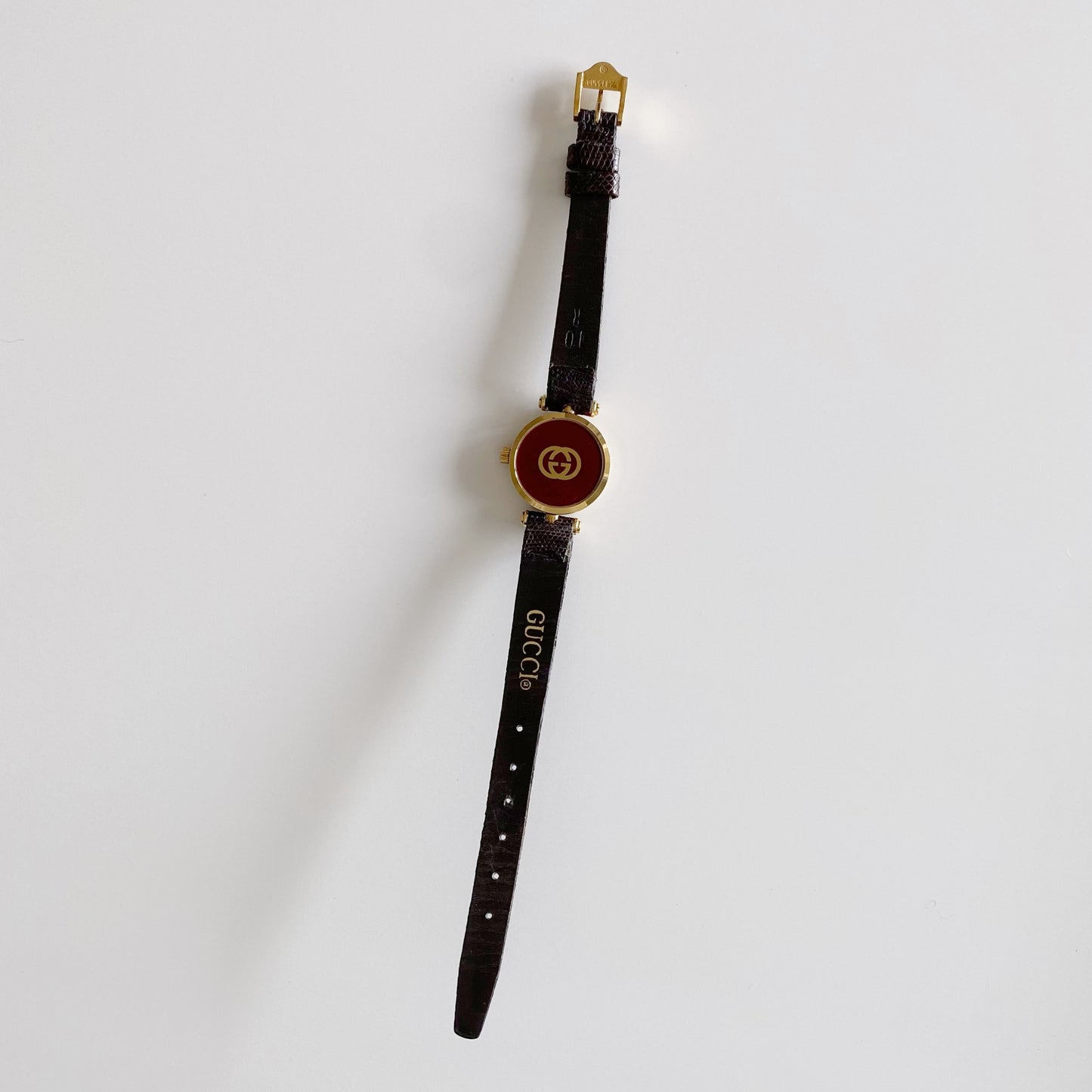 Gucci 1990s Gold Plated Round Watch