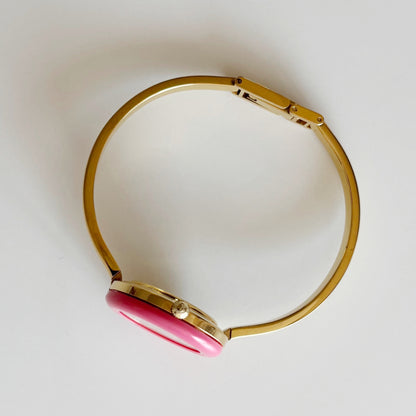 Gucci 1990s Interchangeable Bezel Gold Plated Bangle Watch with 12 bezels, case