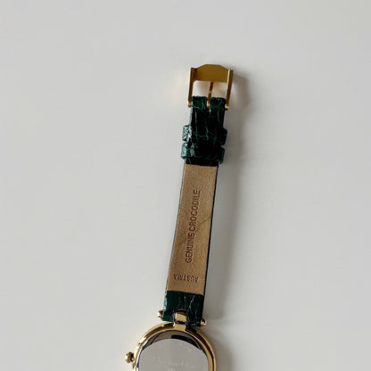 Dior 1990s Round Dial Interchangeable strap Gold Plated Watch with 3 straps, case