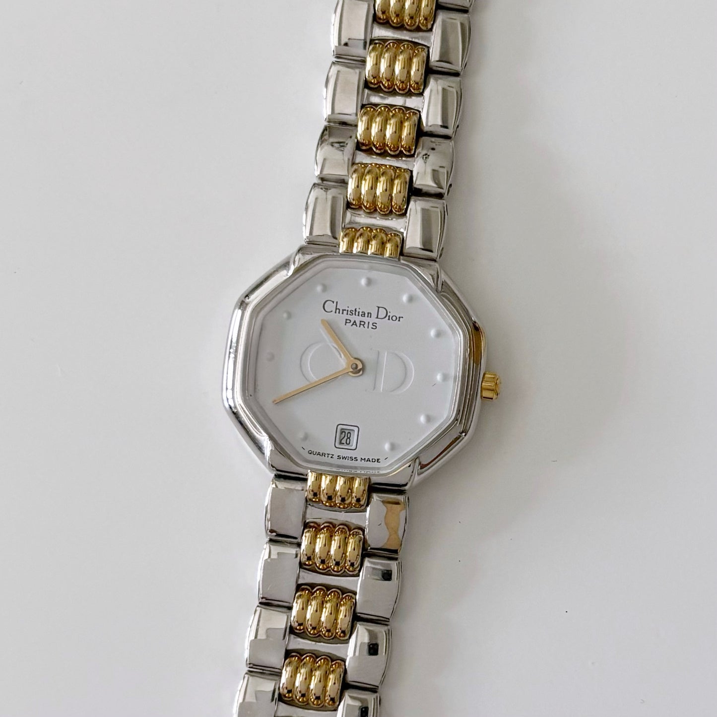 Dior 1990s Octagon Two Tone Date Watch