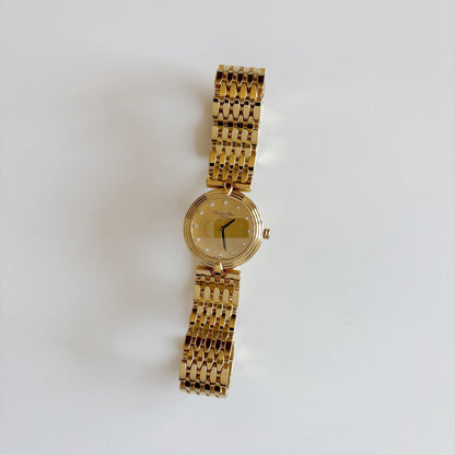 Dior 1990s Round Dial Gold Plated Watch