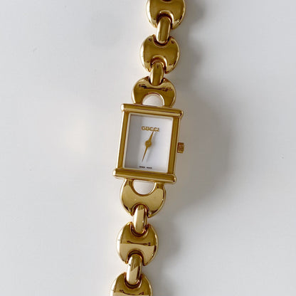 Gucci 1990s Interchangeable Belt Gold Plated Watch with 3 straps, case
