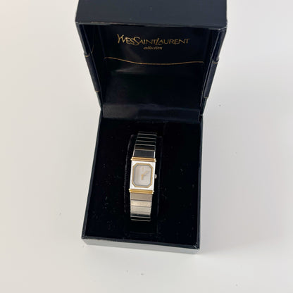 Yves Saint Laurent 1990s Reverso Two Tone Watch