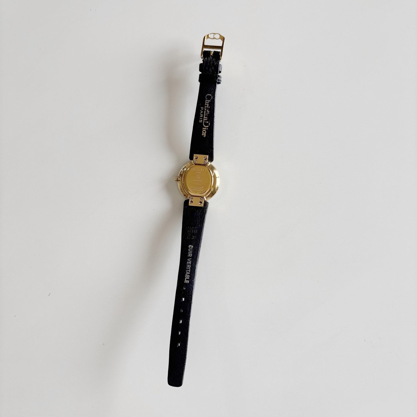 Dior 1990s Seashell Dial Gold Plated Watch