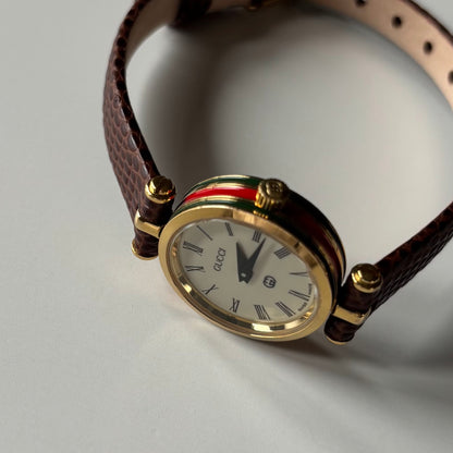 Gucci 1990s Sherry Round Dial Gold Plated Watch