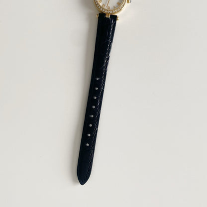 Dior 1990s Seashell Round Dial Gold Plated Watch