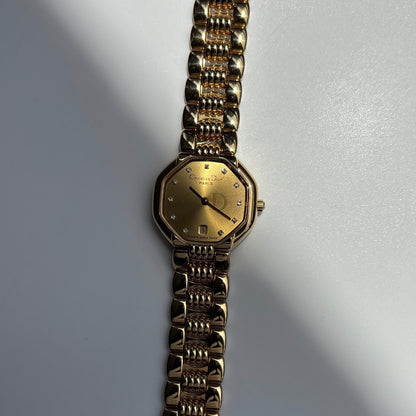 Dior 1990s Octagon Gold Plated Watch