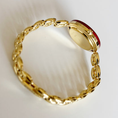 Gucci 1990s Interchangeable Bezel Gold Plated watch with 6 bezels, case (160cm)