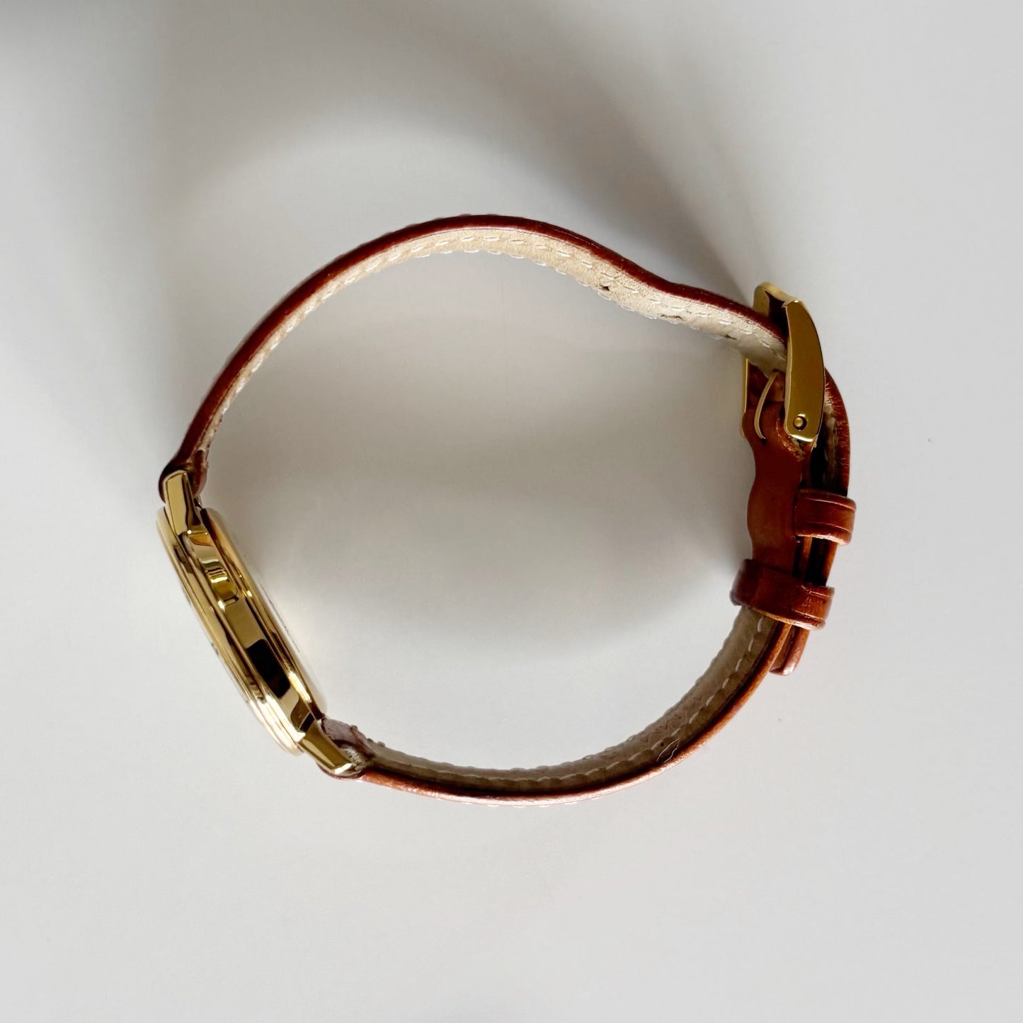 Gucci 1990s Sub Second Round Dial Gold Plated Watch