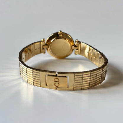 Dior 1990s Round Dial Gold Plated Watch