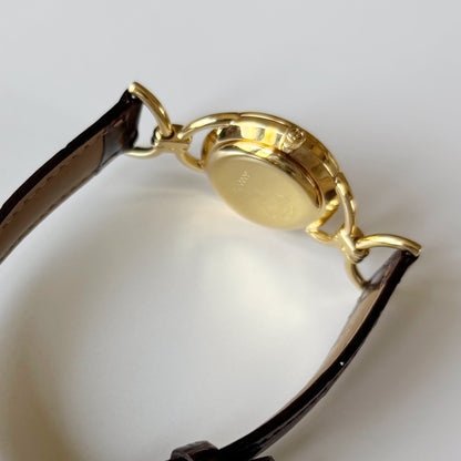 Gucci 1990s Seashell Dial Horsebit Gold Plated Watch
