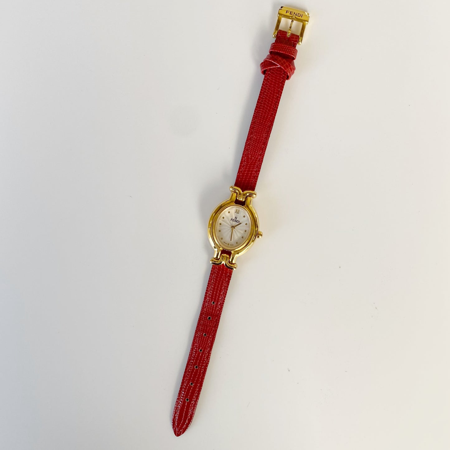 Fendi 1990s  Interchangeable Belt Watch with 5 leather straps and case