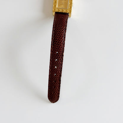 Dior 1990s La Parisienne Interchangeable Strap Gold Plated Watch with 3 straps, case