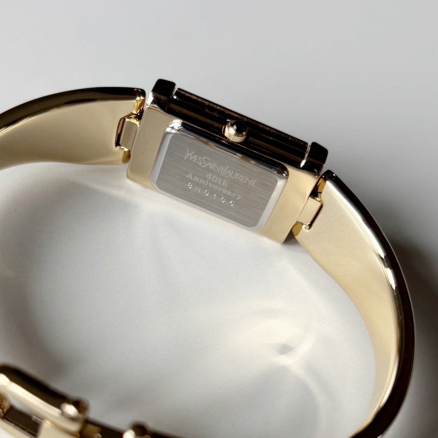 Yves Saint Laurent 1990s Peek-A-Boo Gold Plated Bangle Watch