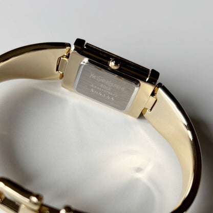 Yves Saint Laurent 1990s Peek-A-Boo Gold Plated Bangle Watch