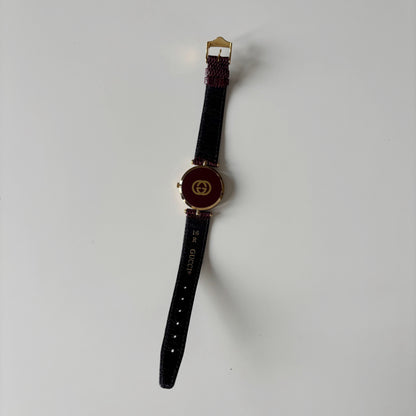 Gucci 1990s Round Dial Red Gold Plated Watch (Large)