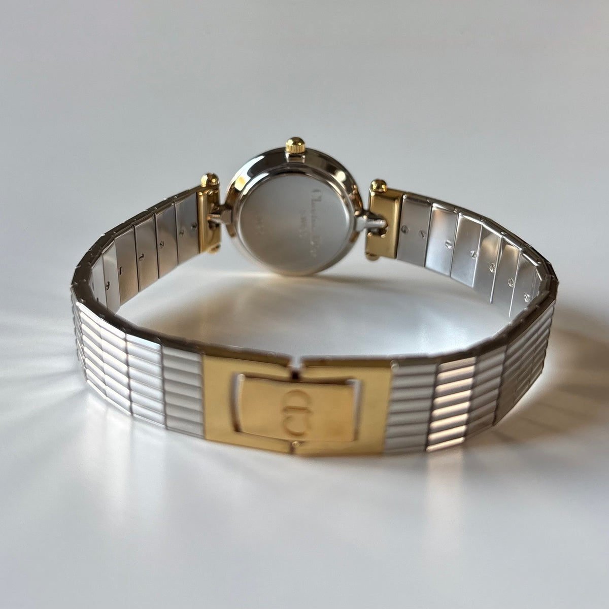 Dior 1990s Round Dial Gold Plated Two Tone Watch