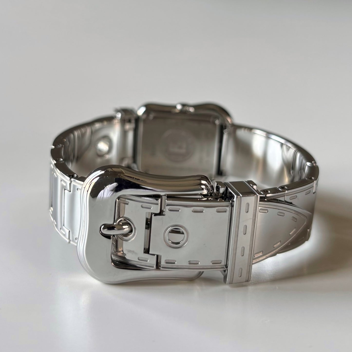 Fendi 1990s Seashell Dial Stainless steel Silver Buckle Watch