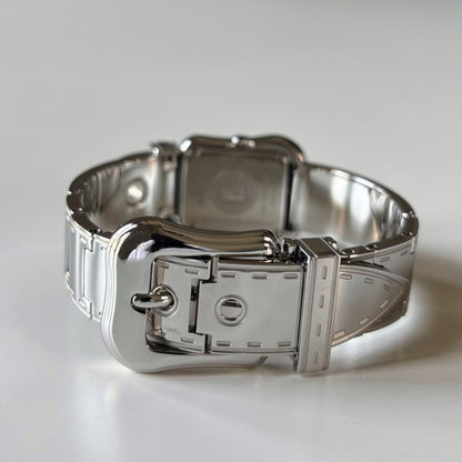 Fendi 1990s Seashell Dial Stainless steel Silver Buckle Watch