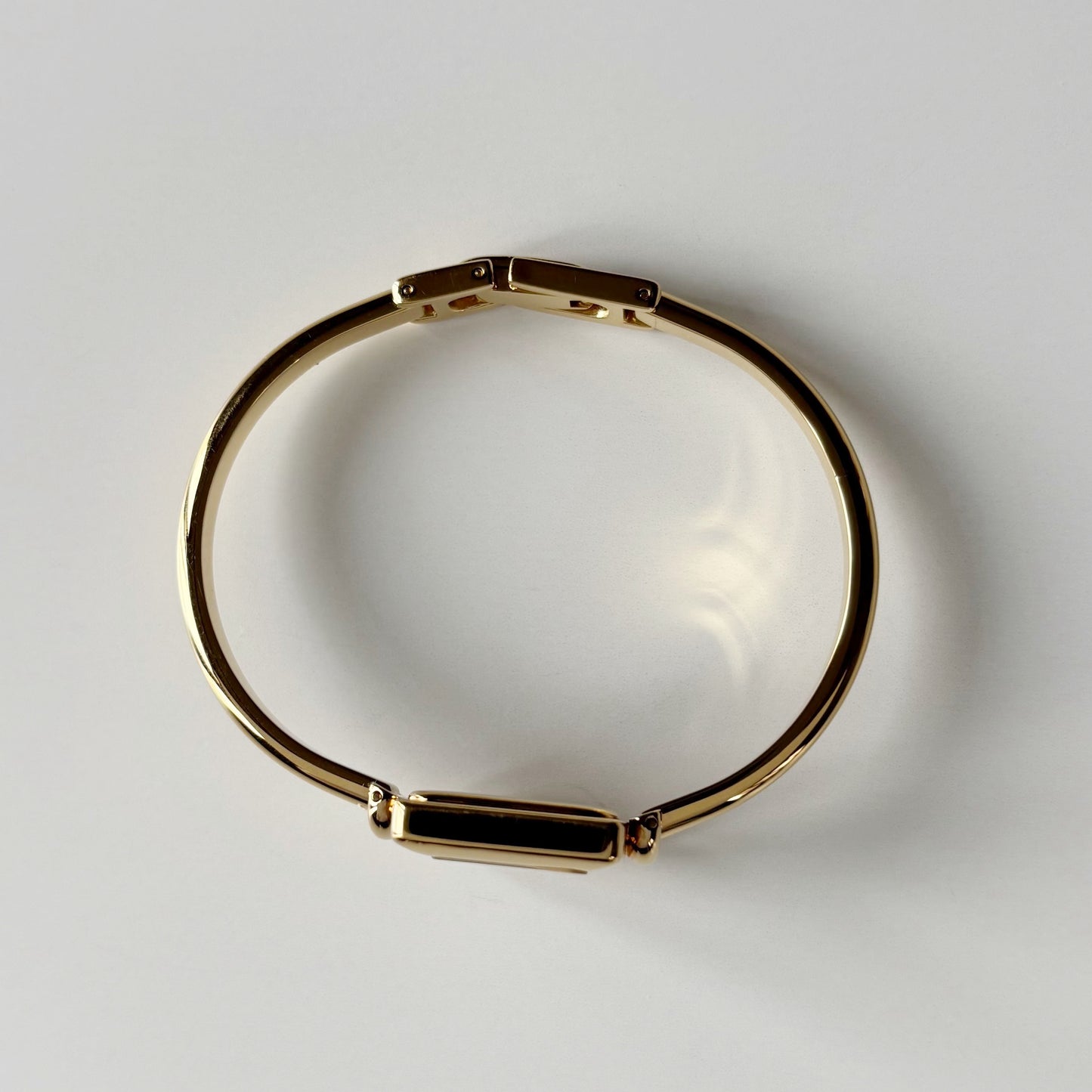 Gucci 1990s Square Dial Gold Plated Bangle Watch