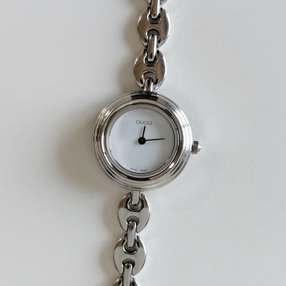 Gucci 1990s Interchangeable Bezel Stainless steel Watch with 6 bezels, case (165mm)