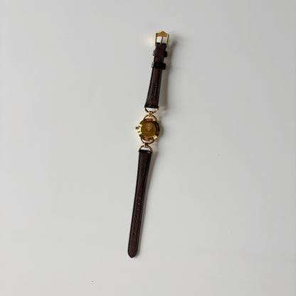 Gucci 1990s Gold Dial Horsebit Gold-Plated Watch