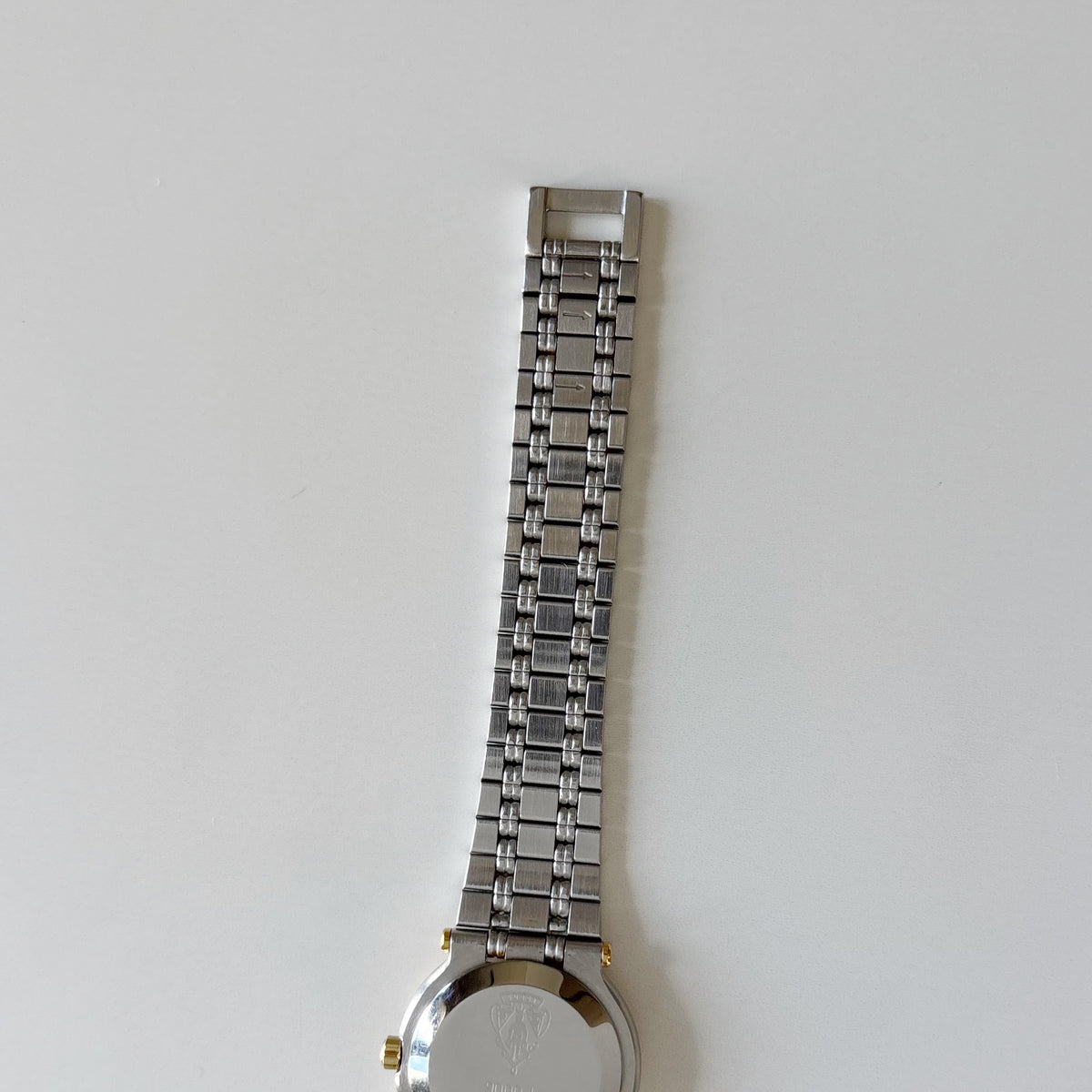Gucci 1990s Date Round Dial Two Tone Gold Plated Watch