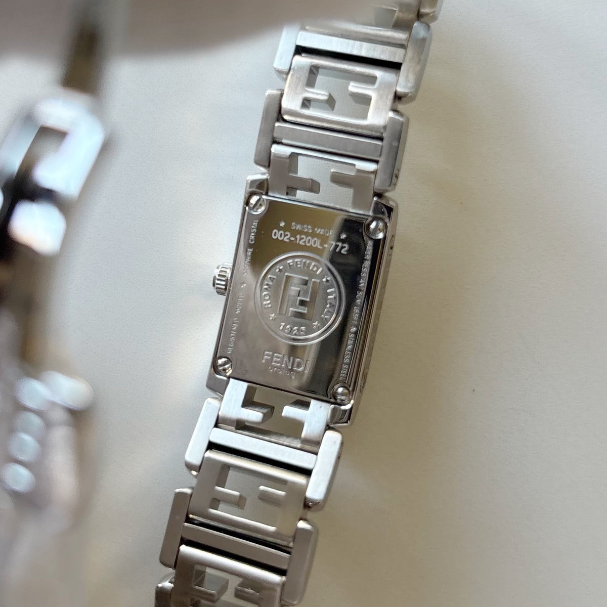 Fendi 1990s Tank Stainless Steel Watch