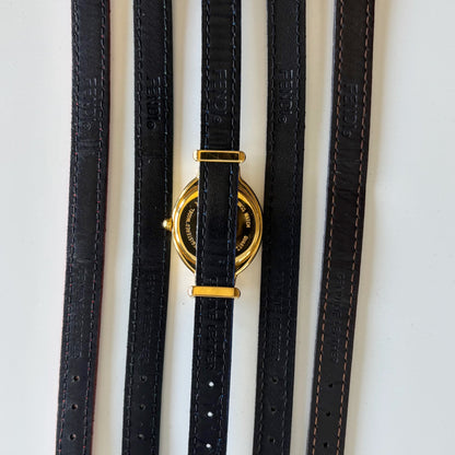 Fendi 1990s Interchangeable Strap Gold Plated Watch with 5 straps, case