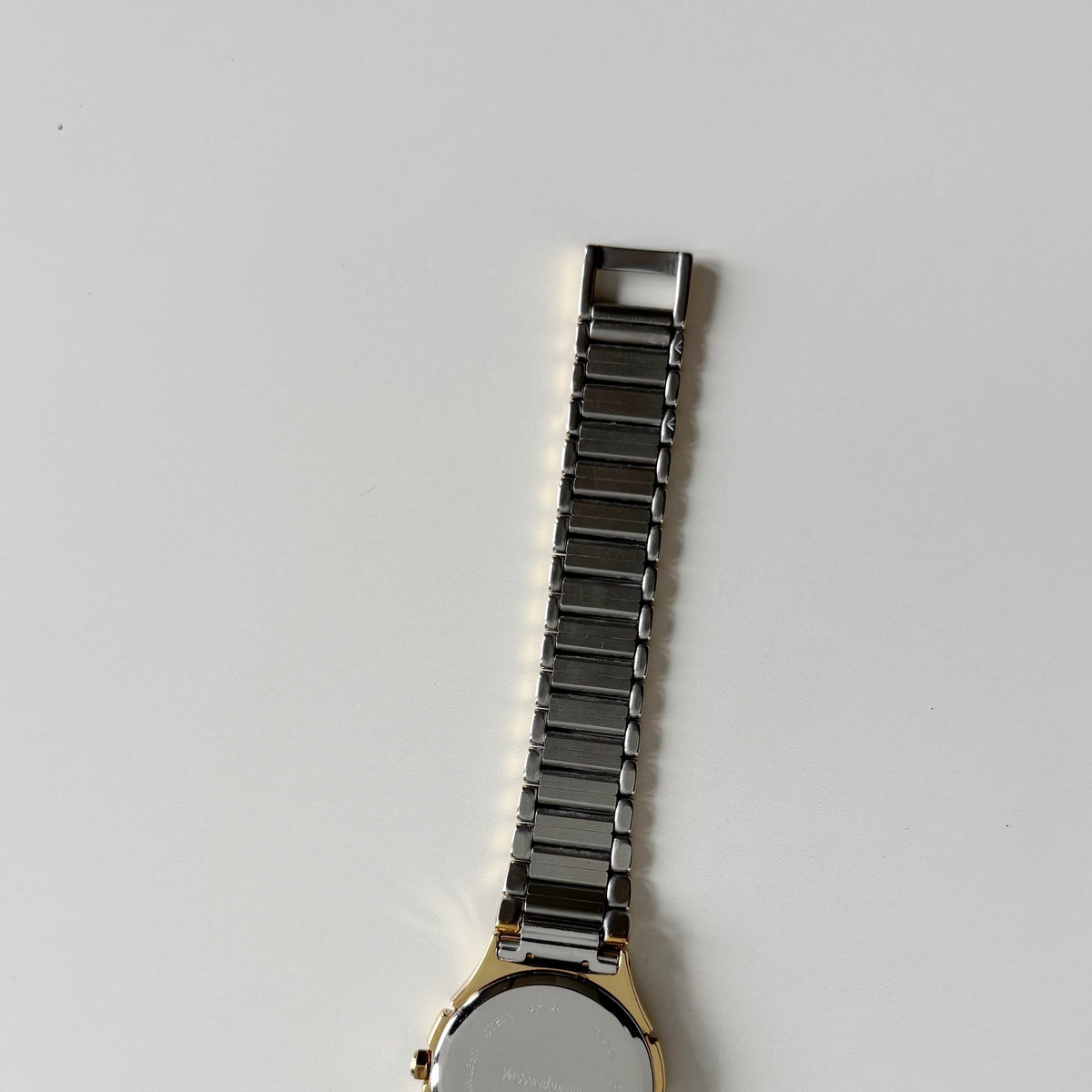 Yves Saint Laurent 1990s Navy Round Dial Two Tone Gold Plated Watch