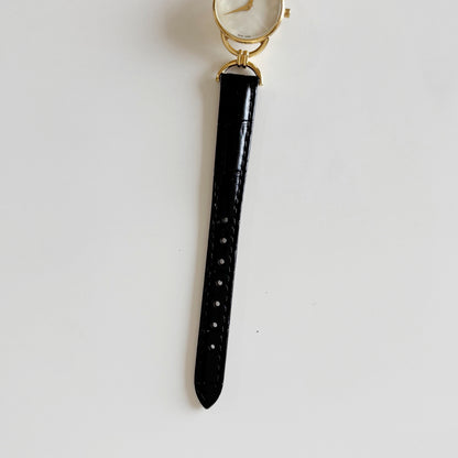 Gucci 1990s Seashell Dial Gold Plate Horsebit Watch