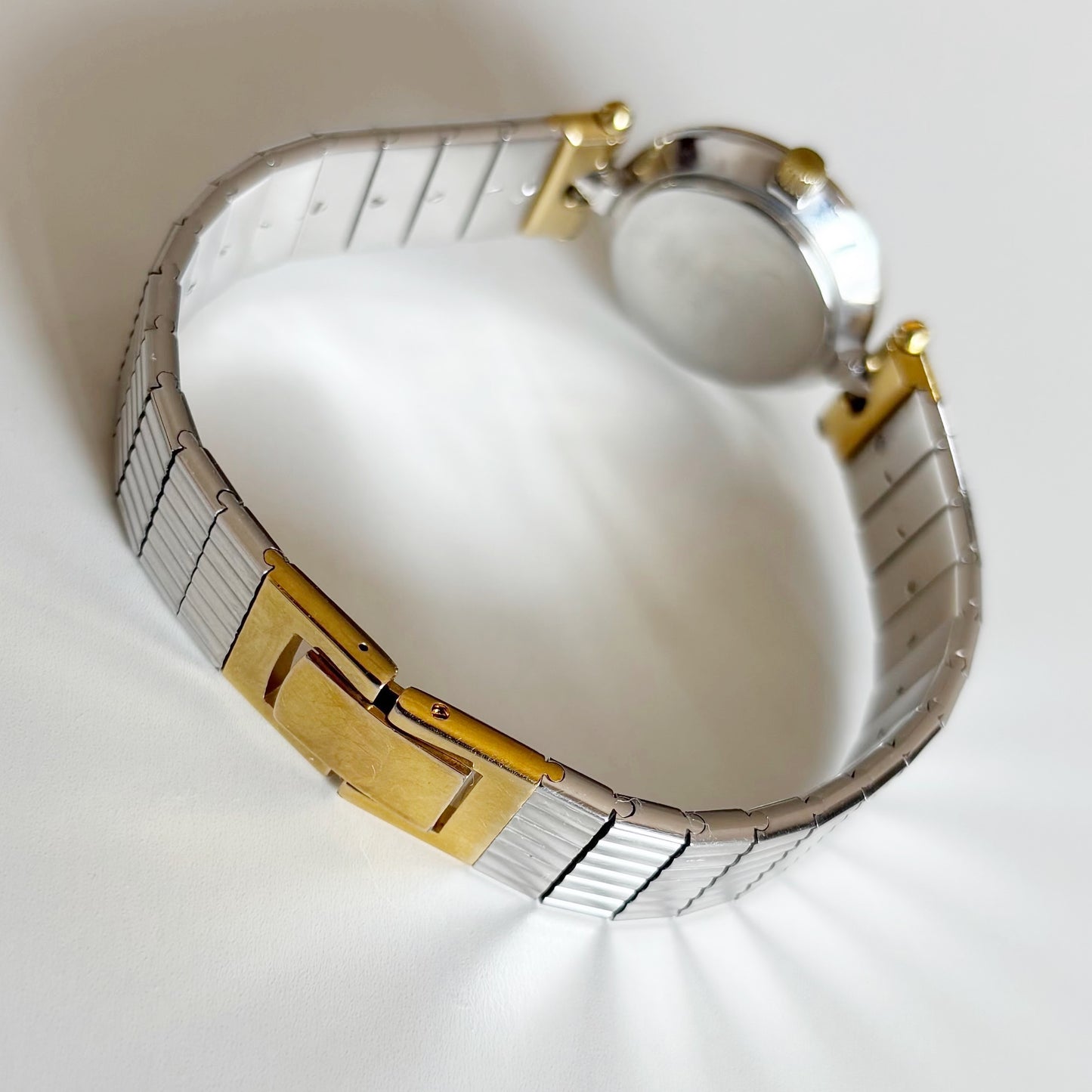 Dior 1990s Navy Round Dial Two Tone Watch
