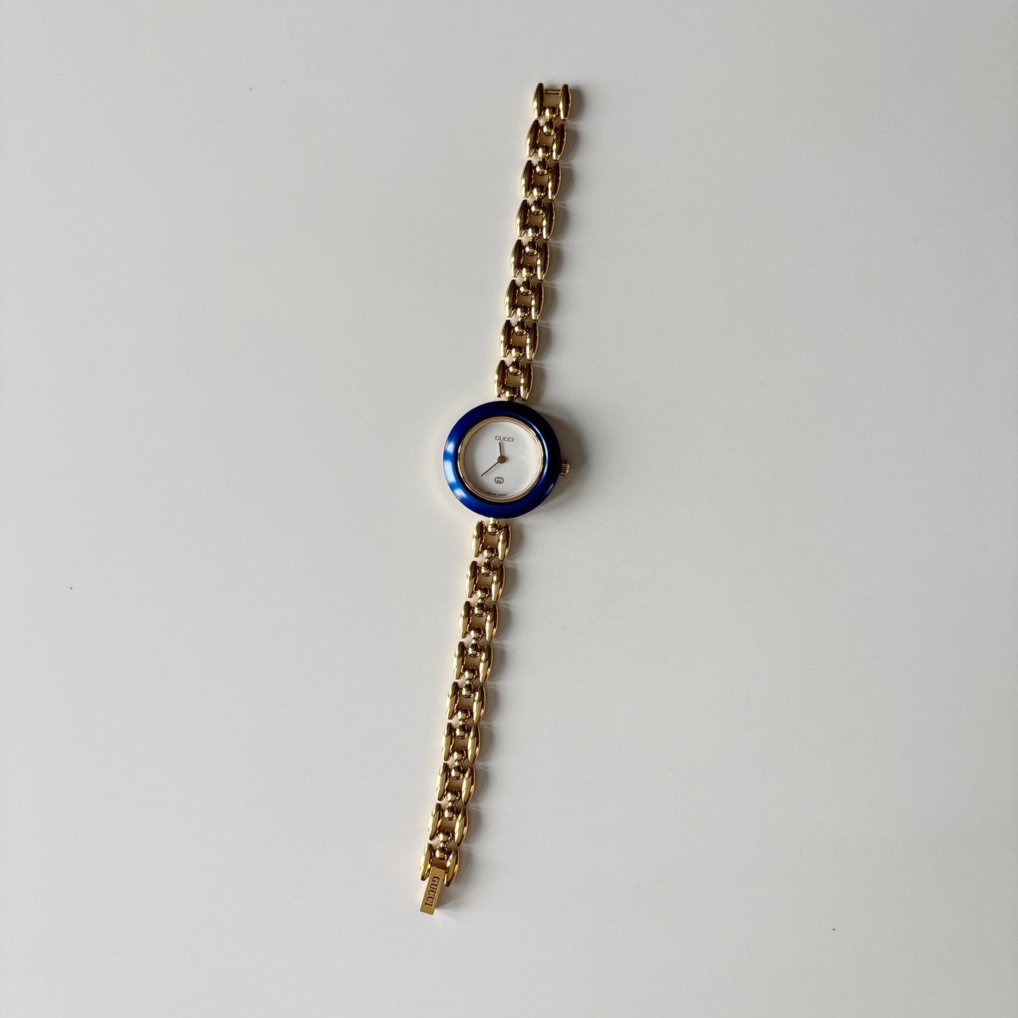Gucci Interchangeable Bezel Gold Plated Rice Chain Watch with 6 bezels, case (168mm)