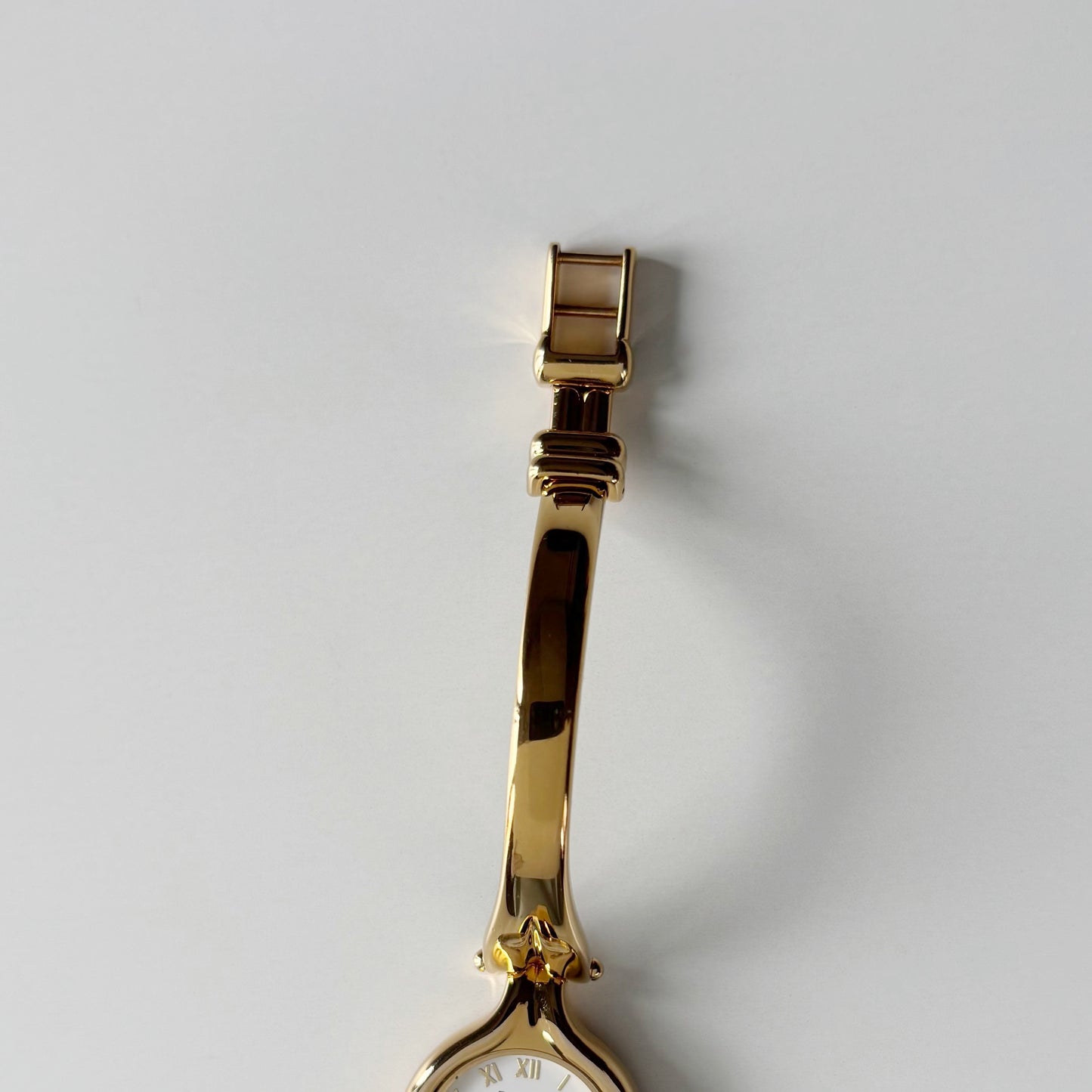 Burberry 1990s Round Dial Gold Plated Bangle Watch