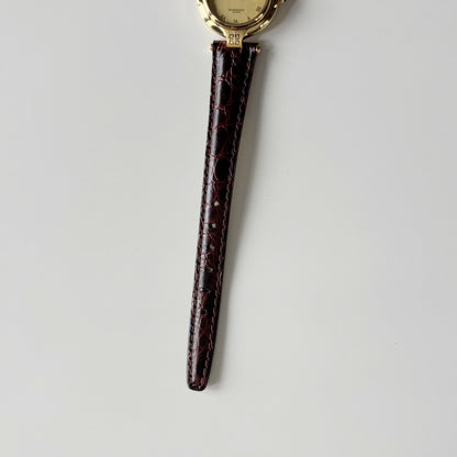 Givenchy 1990s Round Dial Gold Plated Watch