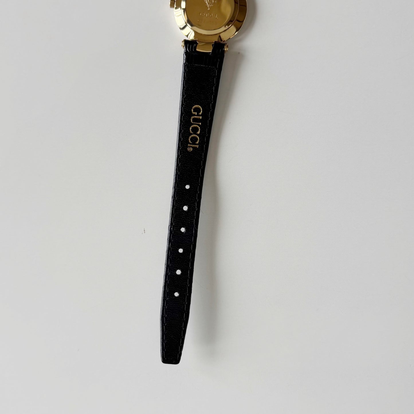 Gucci 1980s Black Round Dial Two Tone Watch