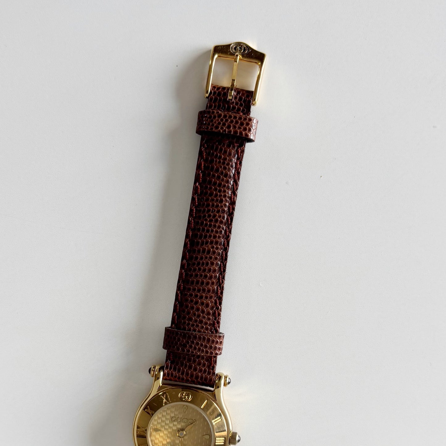 Gucci 1990s Gold Dial Gold Plated Watch
