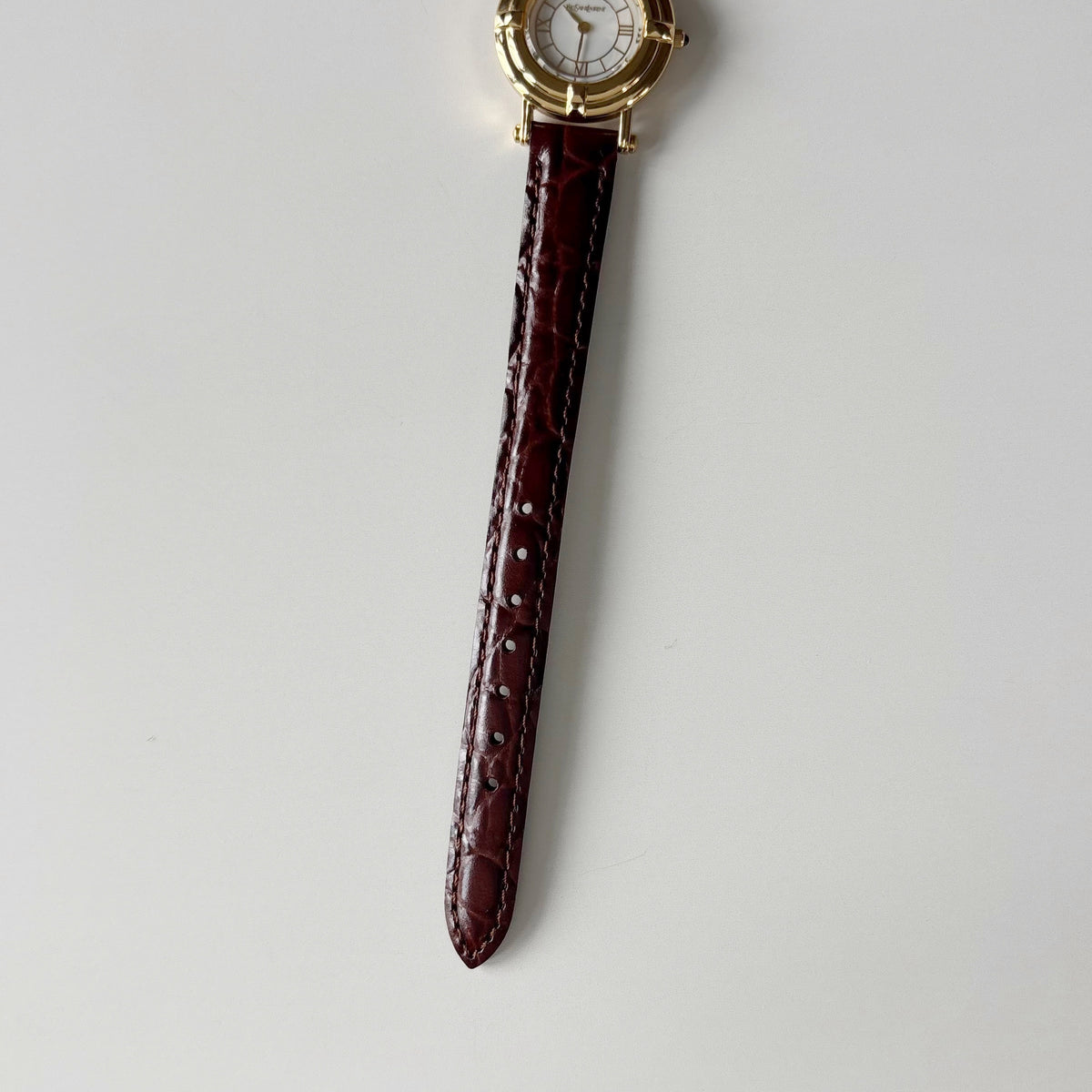 Yves Saint Laurent 1990s Round Dial Gold-Plated Watch
