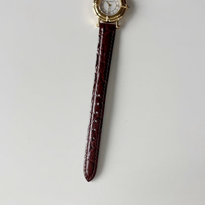 Yves Saint Laurent 1990s Round Dial Gold-Plated Watch