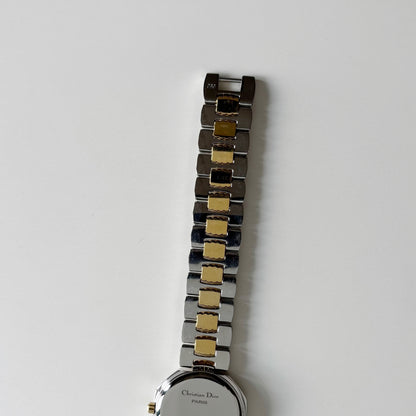 Dior 1990s Octagon Dial Two Tone Gold Plated Watch