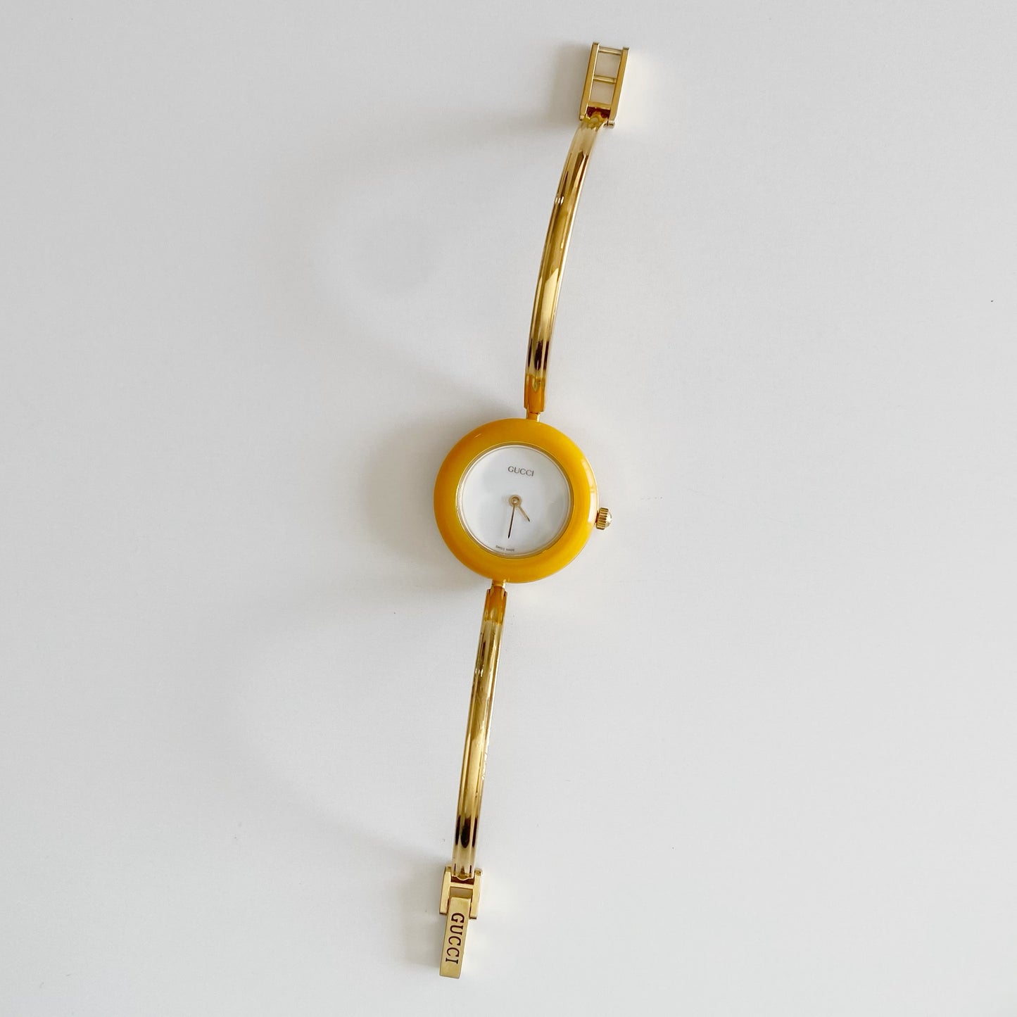 Gucci 1990s Interchangeable Bezel Gold Plated Watch with 12 bezels, case