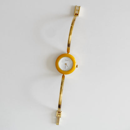 Gucci 1990s Interchangeable Bezel Gold Plated Watch with 12 bezels, case